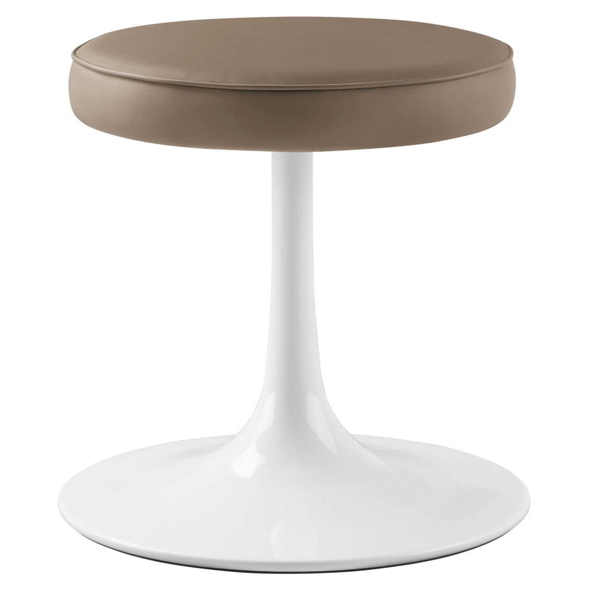 EEI-7264-MUS Lippa Vegan Leather Round Stool, Mushroom Brown