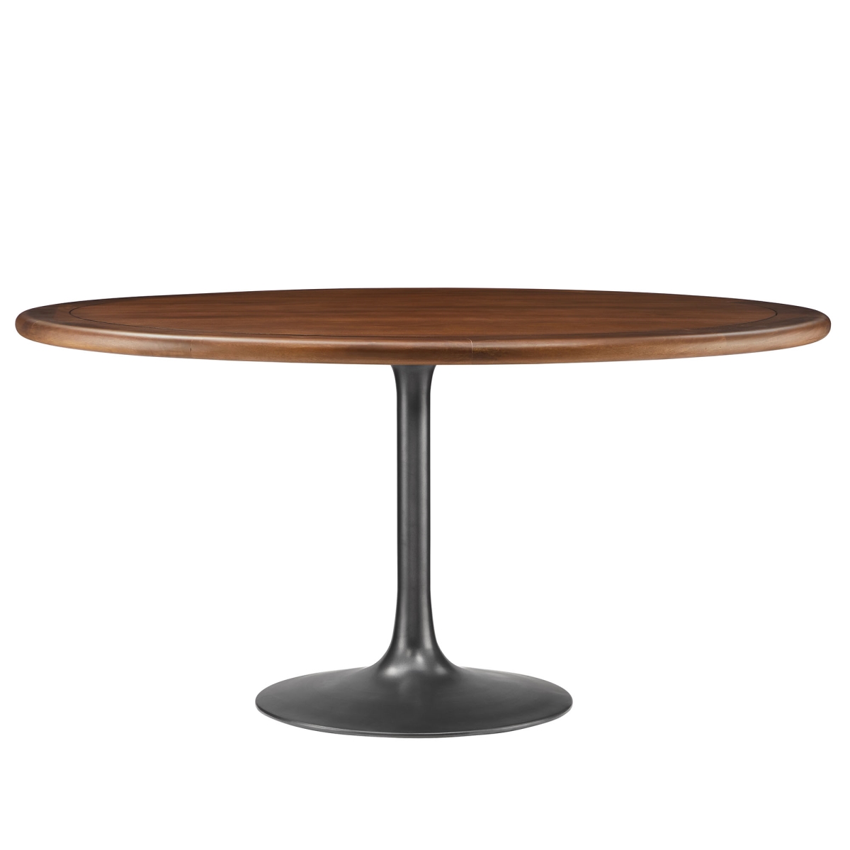 EEI-7071-BLK-WAL 60 in. Lippa Round Pedestal Solid Wood Dining Table, Black Walnut
