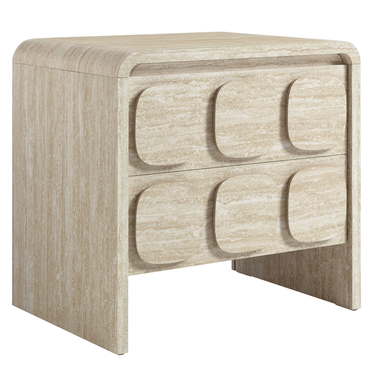 MOD-7161-TRA Toscana 2-Drawer Nightstand, Travertine