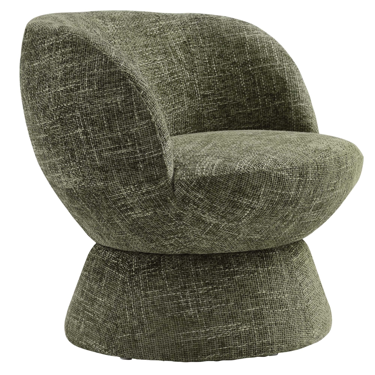 EEI-6863-BAS Vesta Chenille Fabric Upholstered Swivel Chair, Basil Green