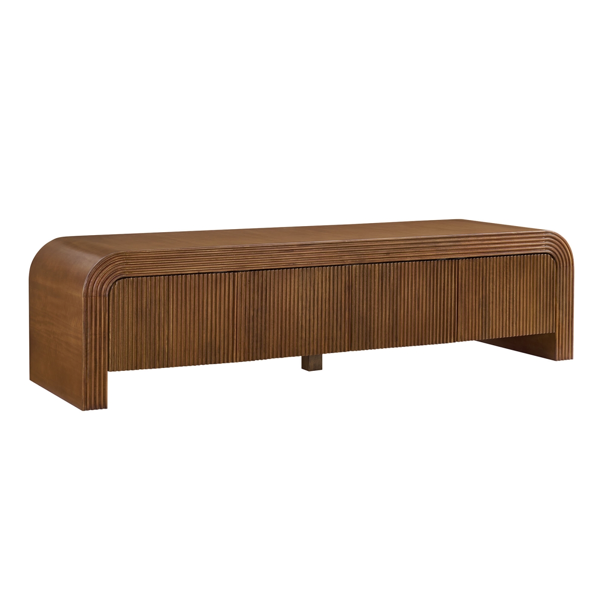 EEI-7199-WAL 68 in. Waterflute Fluted TV Stand, Walnut