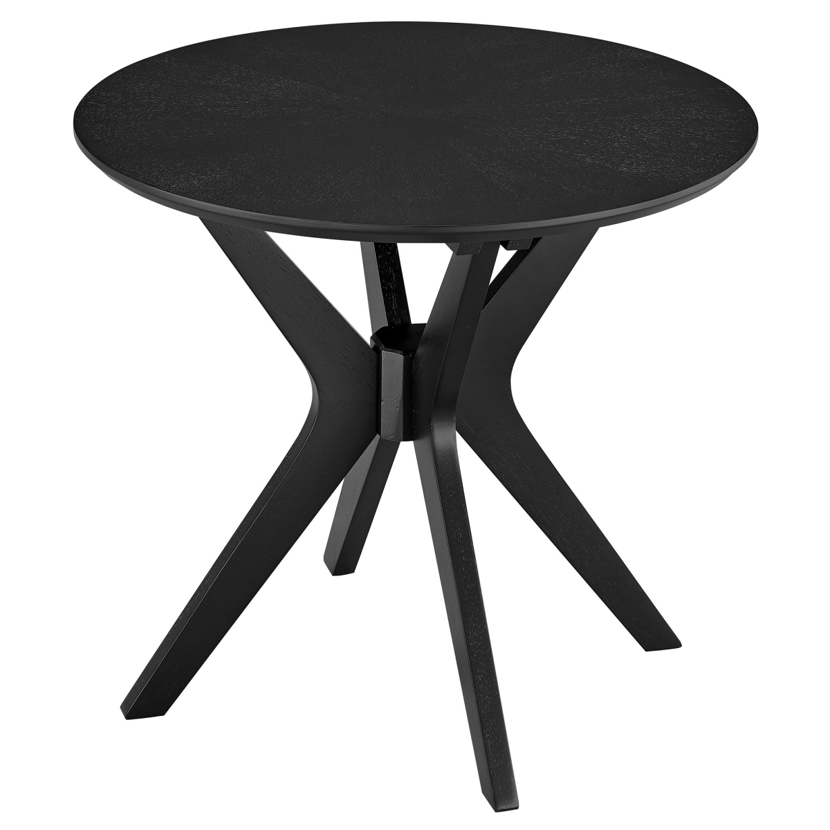 EEI-6558-BLK 24 in. Crossroads Round Wood Side Table, Black