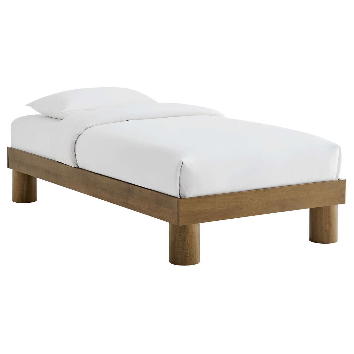 MOD-7207-FRO Runa Wood Platform Bed, French Oak - Twin Size