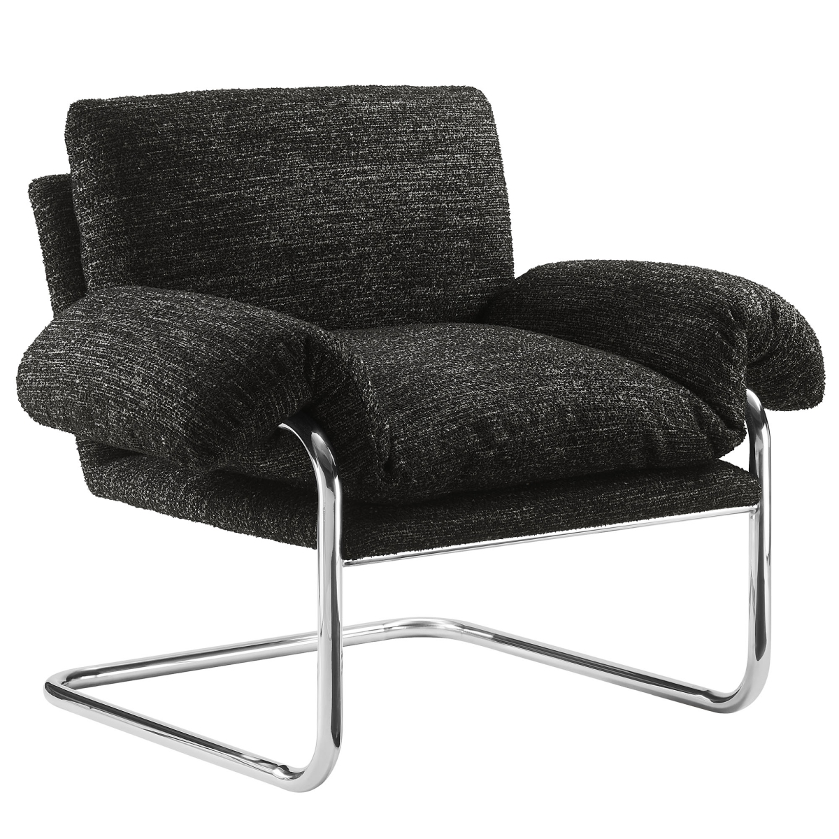 EEI-7180-CHA Ansel Boucle Fabric Accent Chair, Charcoal