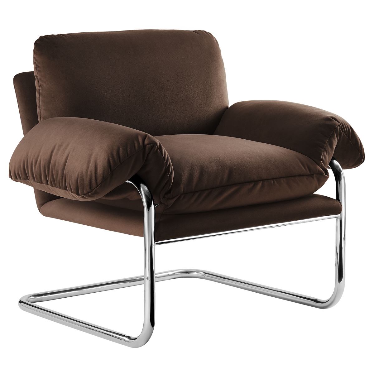 EEI-7181-CHB Ansel Performance Velvet Accent Chair, Chocolate Brown