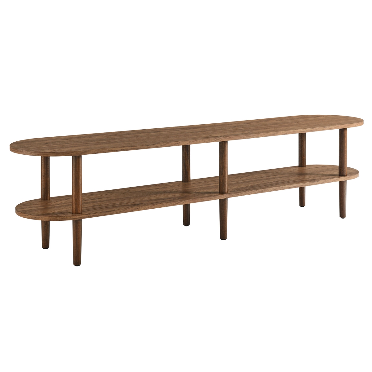 EEI-7158-WAL Torus Oval Wood TV Stand, Walnut