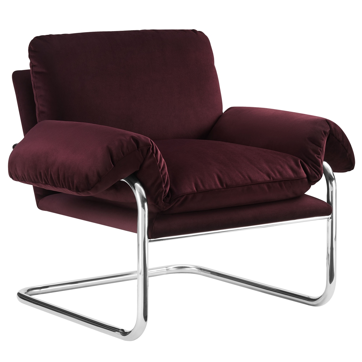 Picture of Modway Furniture EEI-7181-MUL 32.29 x 41.34 x 33.47 in. Ansel Performance Velvet Accent Chair - Mulberry