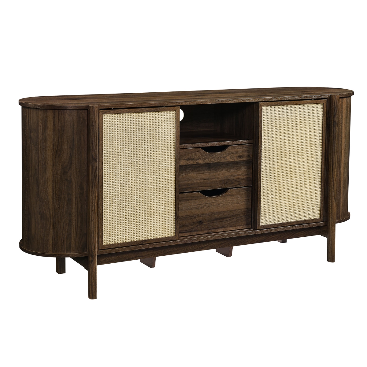 EEI-7166-WAL 63 in. Reid Curved Sideboard, Walnut