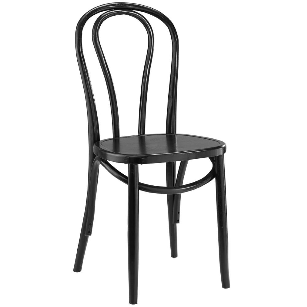 EastEnd EEI-1543-BLK Eon Dining Side Chair, Black Wood with Rounded Back