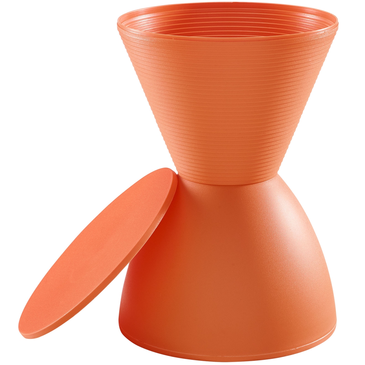 EastEnd EEI-1699-ORA Haste Stool & Side Table in Orange Polypropylene