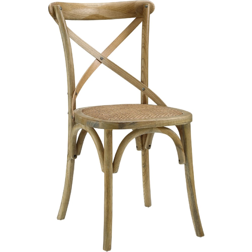 EastEnd  Gear Dining Chair with Natural X Back Frame with Rattan Seat