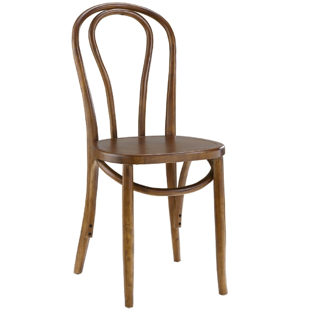 EastEnd EEI-1543-WAL Eon Dining Side Chair in Walnut Wood with Rounded Back