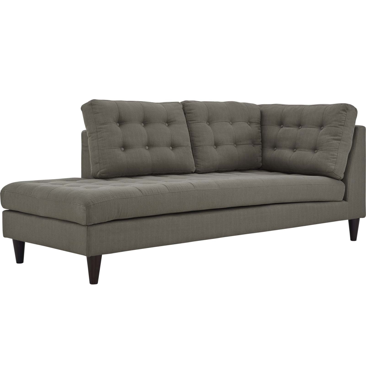 Modway EEI-2611-GRA 35.5 H x 84 W x 36.5 L in. Empress Upholstered Fabric Bumper, Gray