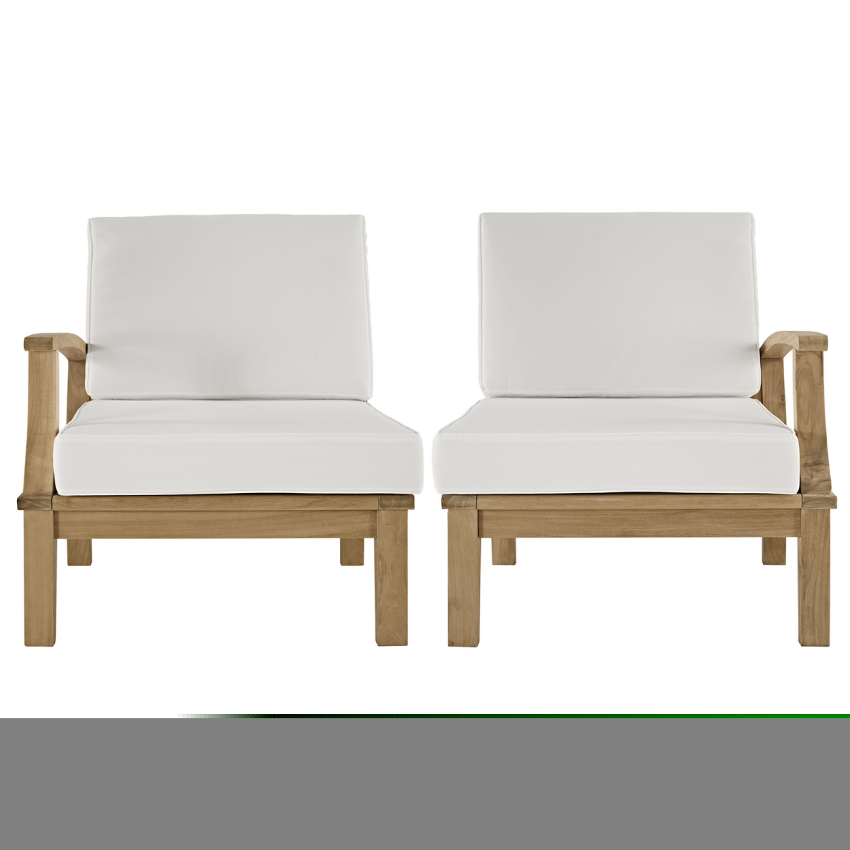 Modway EEI-1822-NAT-WHI-SET Marina Outdoor Patio Teak Set, Natural & White - 2 Piece