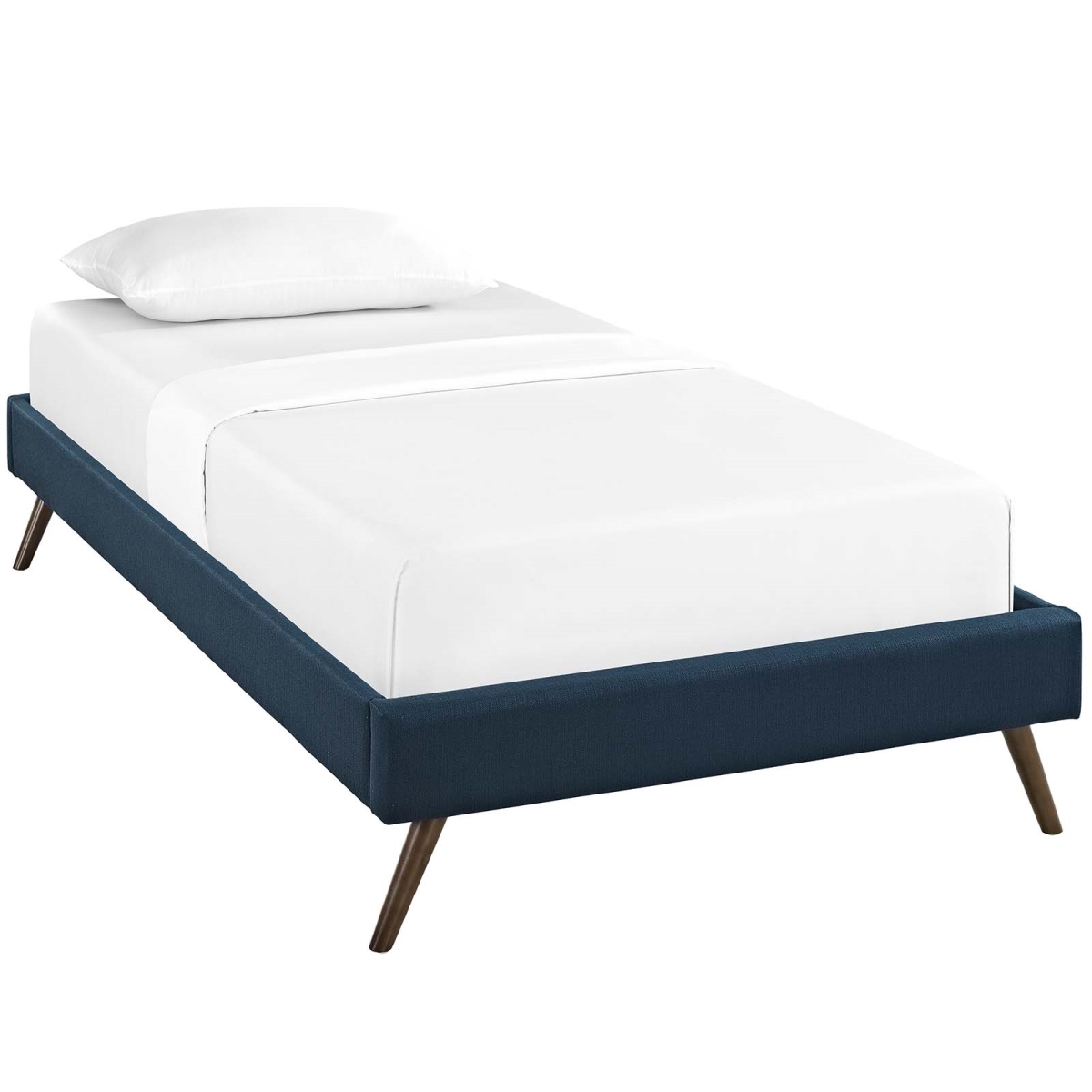 Modway MOD-5358-AZU Helen Twin Size Fabric Bed Frame with Round Splayed Legs, Azure