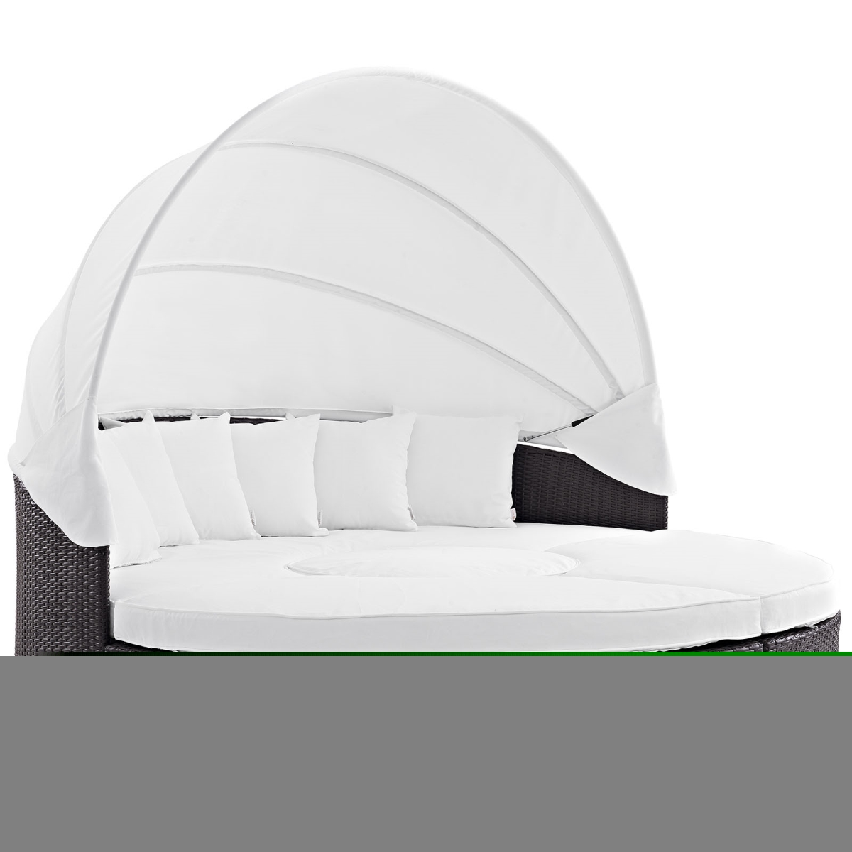 Modway EEI-2173-EXP-WHI-SET Convene Canopy Outdoor Patio Daybed, Espresso White