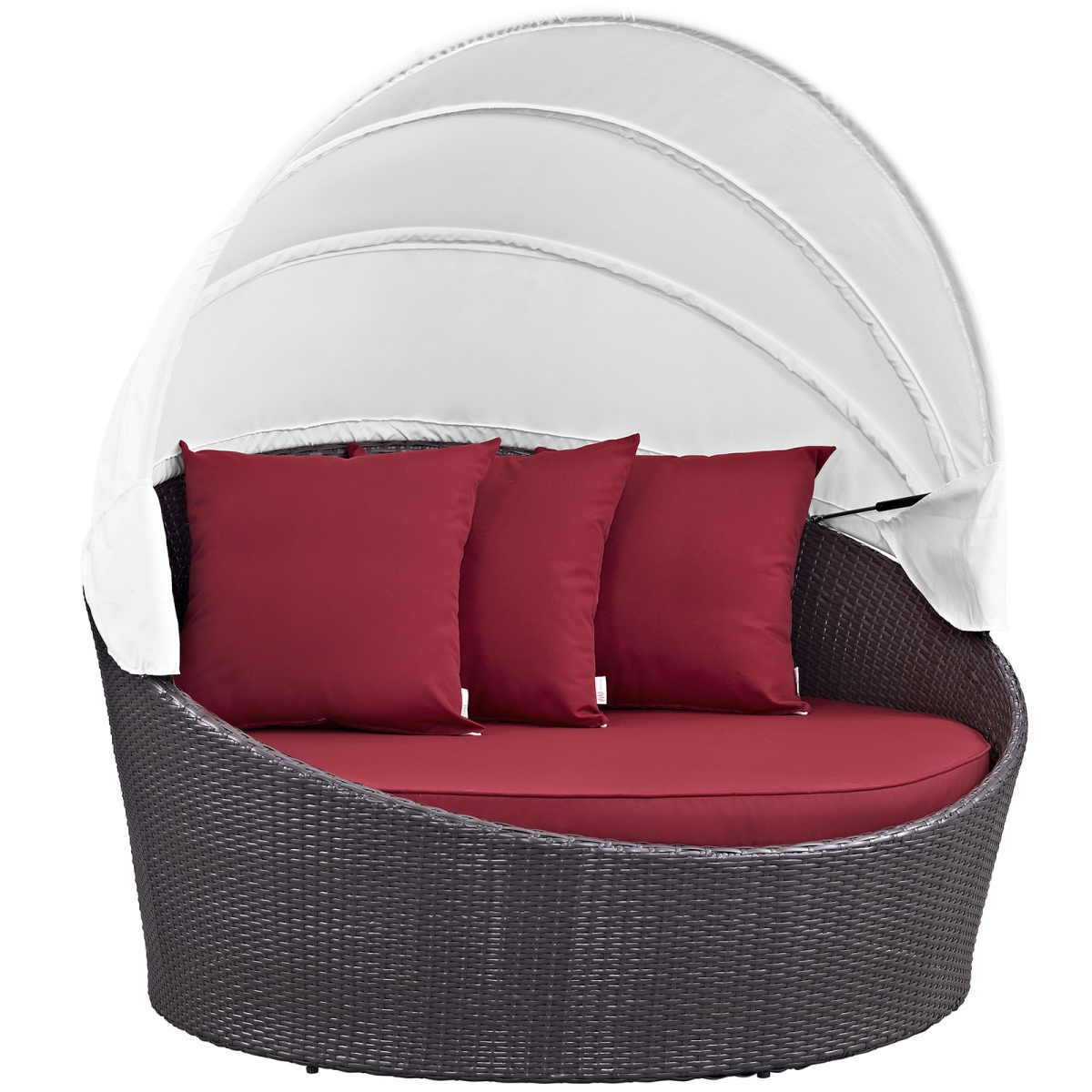Modway EEI-2175-EXP-RED Convene Canopy Outdoor Patio Daybed, Espresso Red
