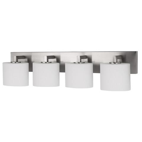 Efficient Lighting EL-252-04-E Modern 4-Light 20W Integrated LED Interior Bathroom Vanity Fixture&#44; Brushed Nickel