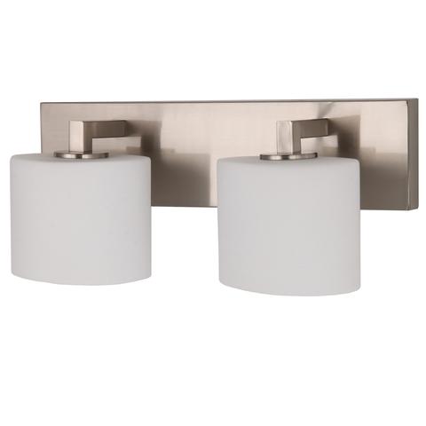 Efficient Lighting EL-252-02-E Modern 2-Light E26 Base 9W LED Bulb Interior Bathroom Vanity Fixture&#44; Brushed Nickel