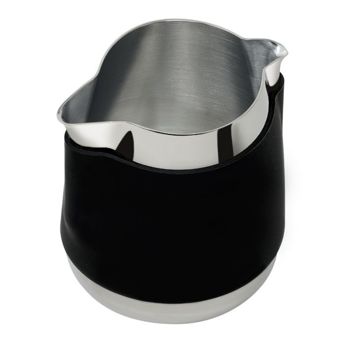 Picture of ILSA 47RR-6 6 Cup Reverse Revolution Black Double 180 deg Angled Sprout Jug&#44; Stainless Steel