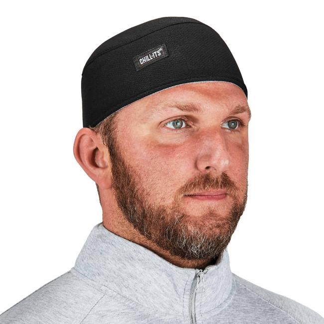 Terry Cloth Skull Cap, Black