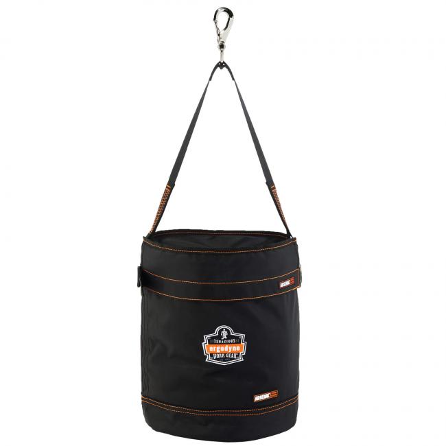Arsenal 14870 Swiveling Hook Nylon Hoist Bucket with Top, Black - Medium