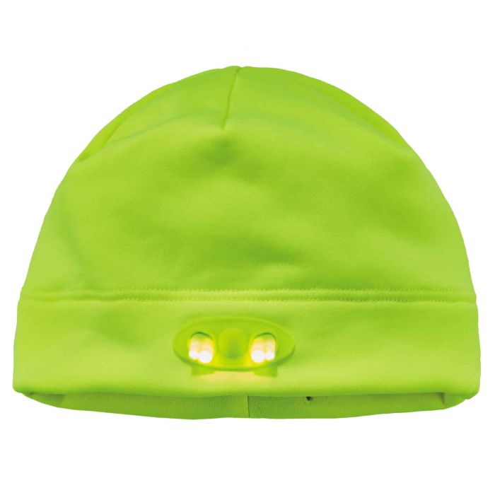 Skull Cap Beanie Hat with LED Lights, Lime