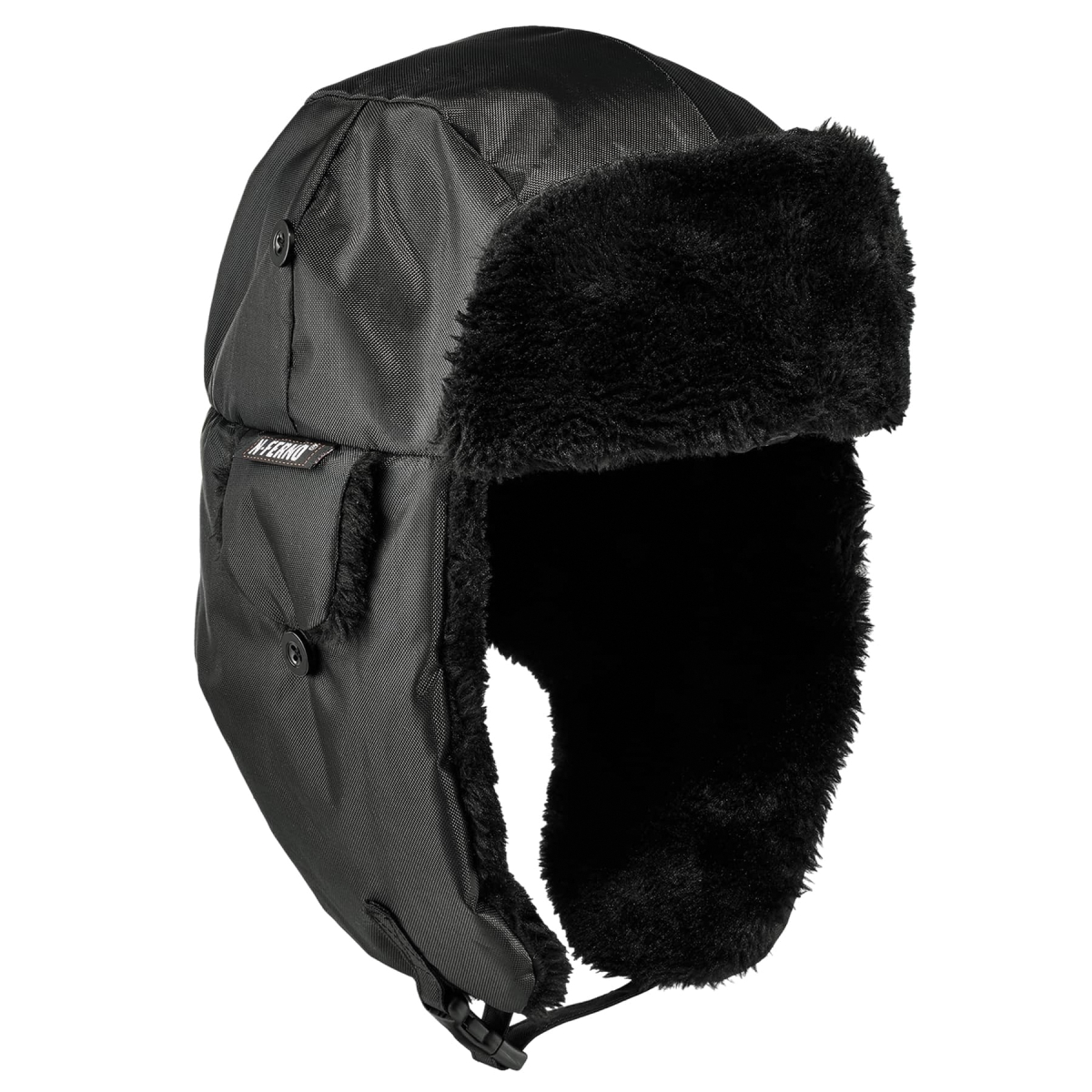 16859 Zippered Trapper Winter Hat, Black - Large & Extra Large