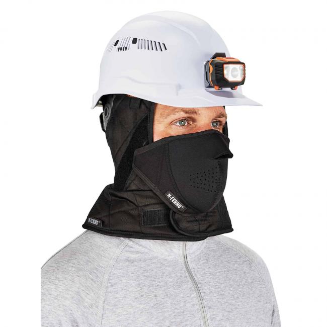 16878 3-Layer Winter Hard Hat Liner with Neoprene Mouthpiece Kit, Black