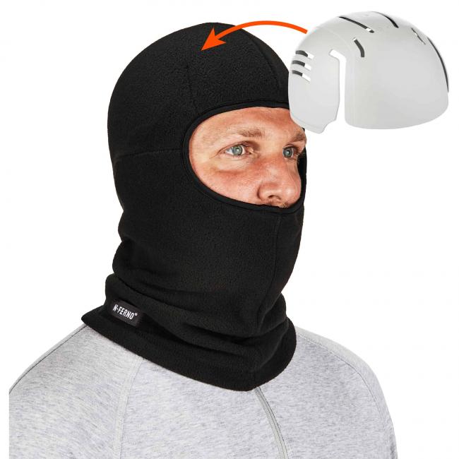 16893 Zippered Balaclava Face Mask, Black
