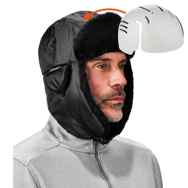 16897 Zippered Trapper Hat, Black - Small & Medium