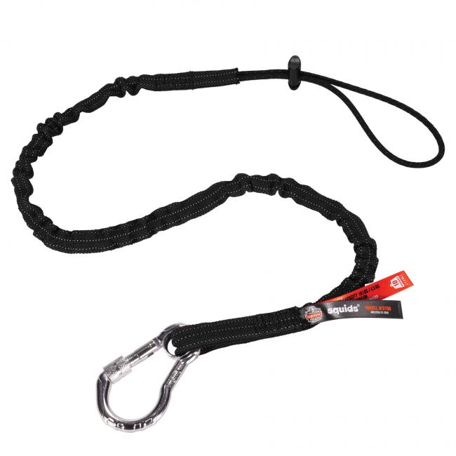 10 lbs Single Carabiner Tool Lanyard, Black
