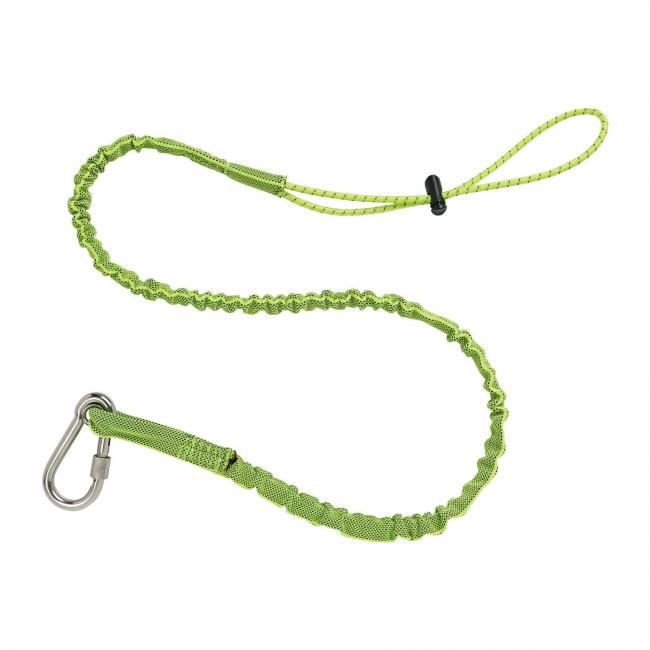 15 lbs Stainless Single Carabiner Tool Lanyard, Lime