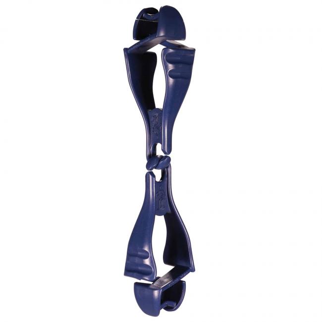 Metal Detectable Glove Clip Holder with Dual Clips, Deep Blue