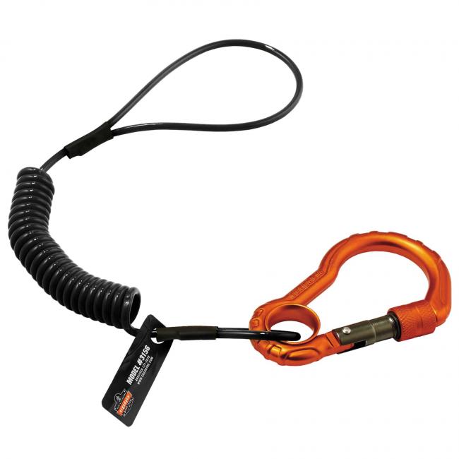 Picture of Squids 19161 2 lbs Coil Tool Lanyard with Single Carabiner&#44; Black