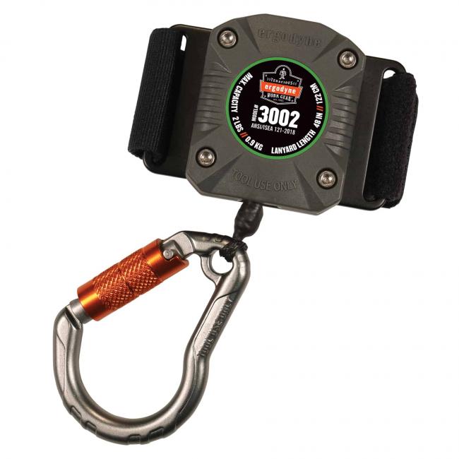 Picture of Squids 19302 2 lbs Retractable Tool Lanyard - Belt Loop Plus Locking Carabiner&#44; Gray - Standard