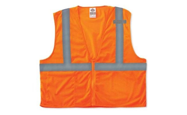 8210Z Type R Economy Mesh Vest, Polyester Mesh, Mesh Fabric, Orange, Size XS