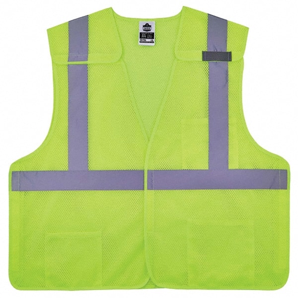 Class 2 High Visibility 5-Point Breakaway Safety Vest, Lime - 2XL & 3XL