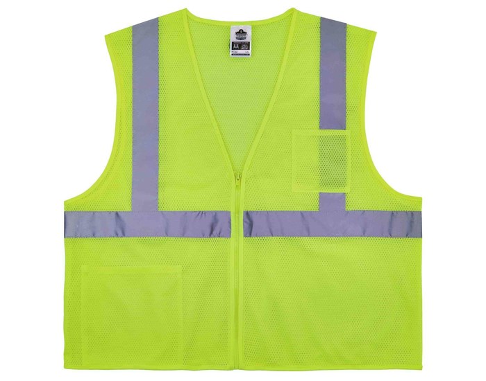 Class 2 Self-Extinguishing High Visibility Safety Vest, Lime - 2XL & 3XL
