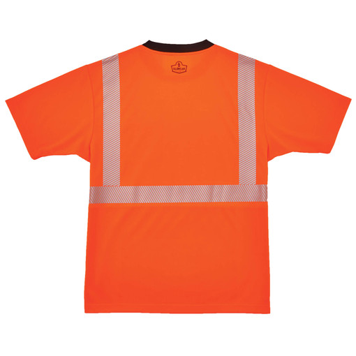 Short Sleeve Hi-Vis Black Bottom T-Shirt, Class 2, Polyester Breathable Knit, Orange/Black, 3XL
