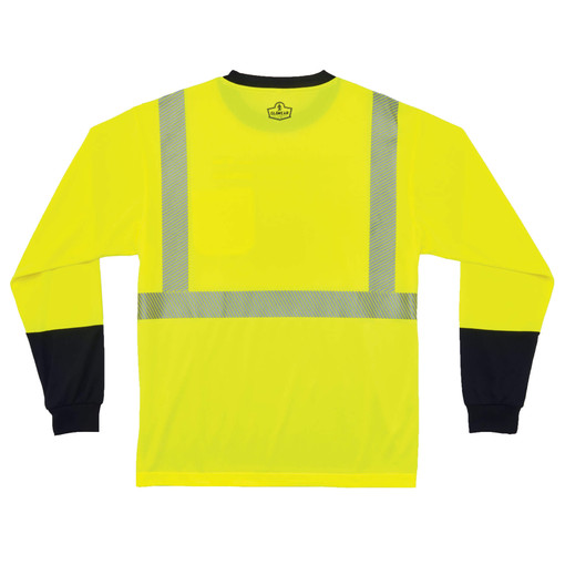 22635 Type R Class 2 Black Bottom Front Performance Long Sleeve T-Shirt, Lime - Extra Large