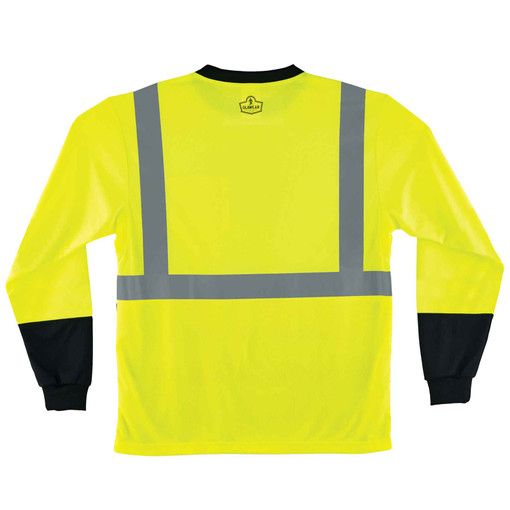 Type R Class 2 Black Front Long Sleeve T-Shirt, Lime - Small