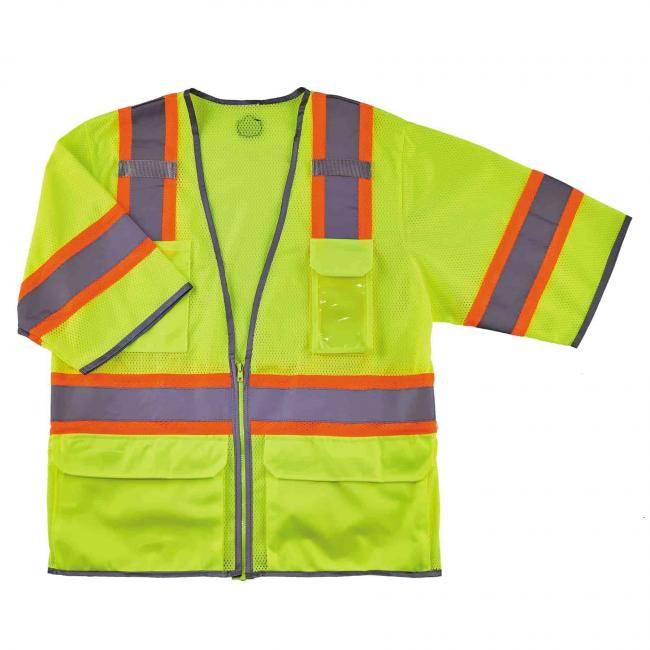 24163 Two-Tone High Visibility Class 3 Surveyor Vest, Lime - Small & Medium
