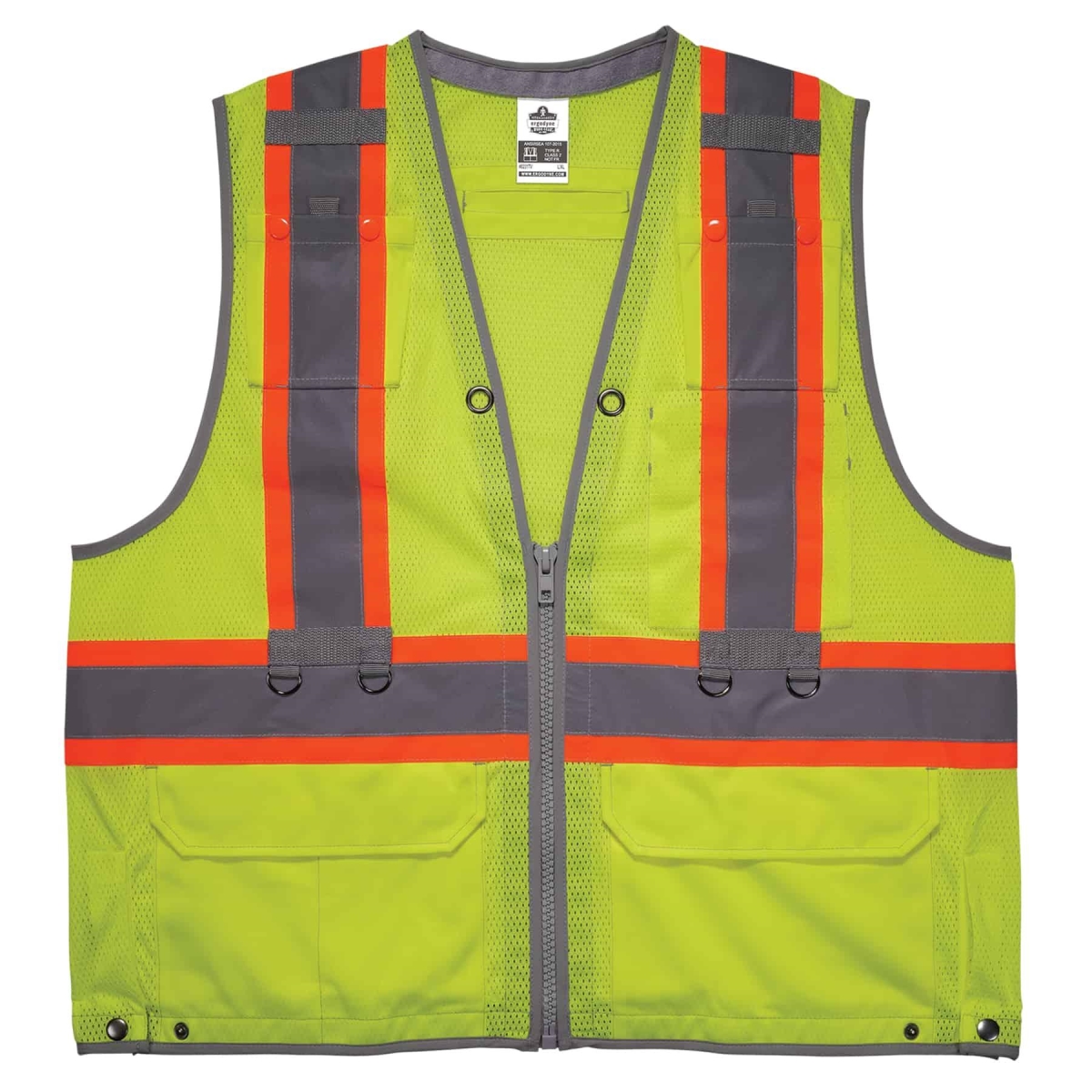 24177 Type R Class 2 Tool Tethering Safety Vest, Lime - 2XL & 3XL