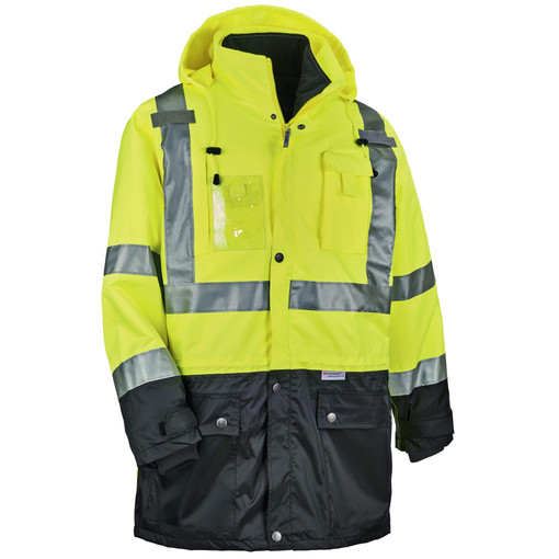 Hi-Vis Thermal Jacket Kit, 300D Oxford Polyester, Hi-Viz Lime, 3XL