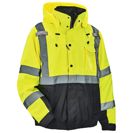 3-in-1 Bomber Jacket, 300D Oxford Polyester, Class 3 Type R, Hi-Viz Lime, 3XL