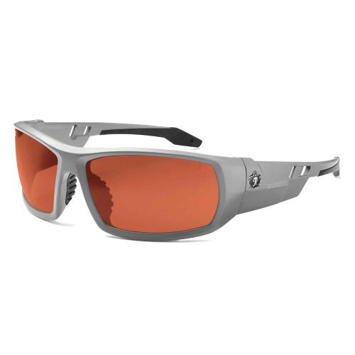 ODIN, Safety Glasses, Uncoated, Copper Lens, Gray Frame, Full-Frame, Polarized
