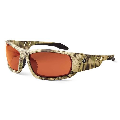 ODIN, Safety Glasses, Uncoated, Copper Lens, Kryptek Highlander Frame, Full-Frame, Polarized