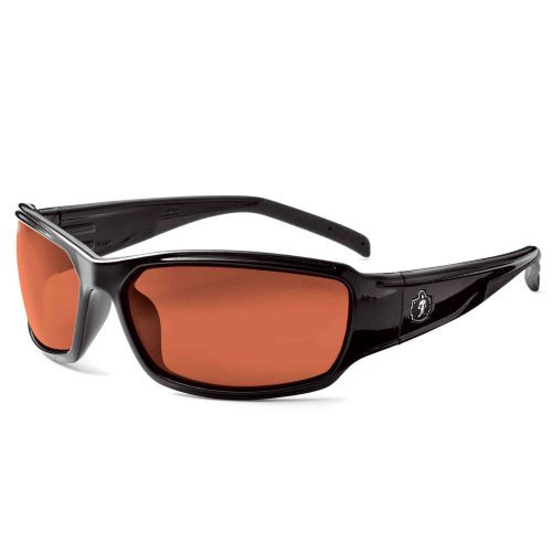 THOR, Safety Glasses, Uncoated, Copper Lens, Black Frame, Full-Frame, Polarized