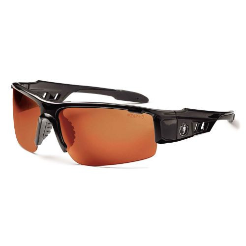 DAGR-PZ, Safety Glasses, Uncoated, Copper Lens, Black Frame, Half-Frame, Polarized